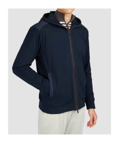 Paul & Shark X-soft Cotton Sweatshirt With Typhoon Re-4x4 Stretch Details In Blue