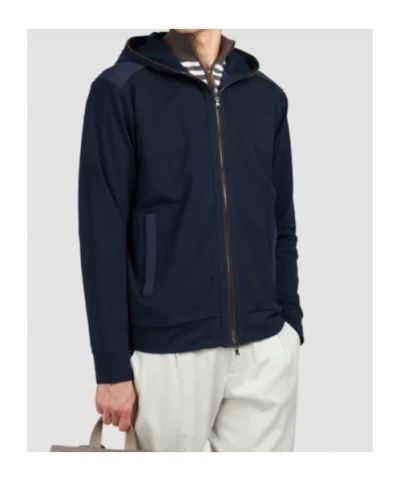 Paul & Shark X-soft Cotton Sweatshirt With Typhoon Re-4x4 Stretch Details In Blue