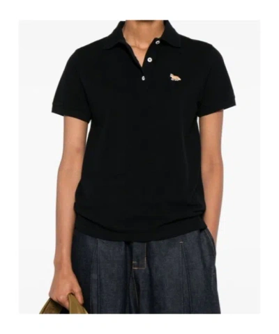 Maison Kitsuné Baby Fox-patch Polo Top In Animal Print