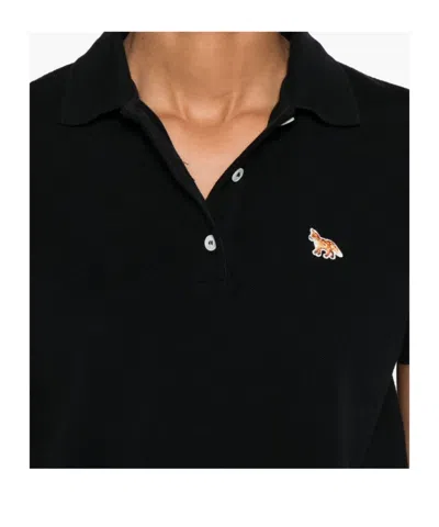 Maison Kitsuné Baby Fox-patch Polo Top In Animal Print