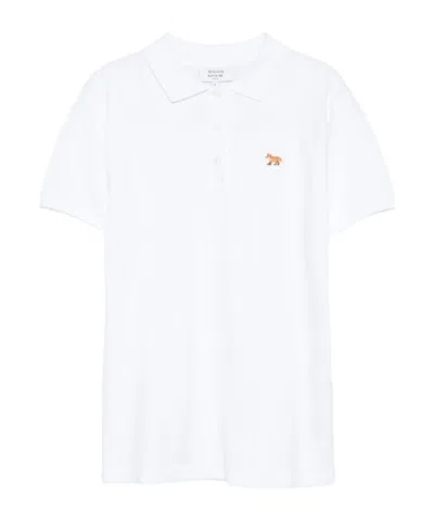 Maison Kitsuné Maison Kitsune 'baby Fox' Polo Shirt In White
