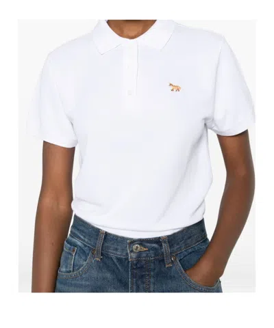 Maison Kitsuné Maison Kitsune 'baby Fox' Polo Shirt In White