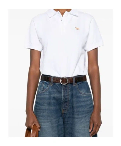 Maison Kitsuné Maison Kitsune 'baby Fox' Polo Shirt In White