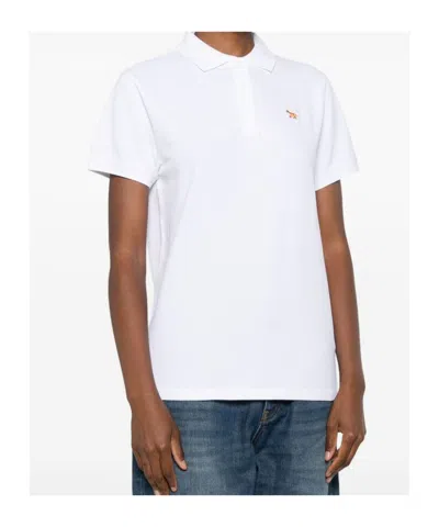 Maison Kitsuné Maison Kitsune 'baby Fox' Polo Shirt In White