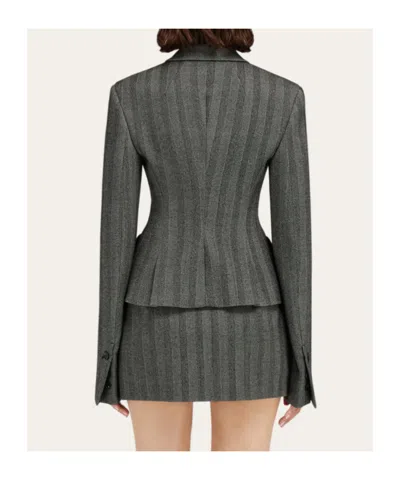 Ferragamo Herringbone-pattern Flap-pocket Blazer In Multi