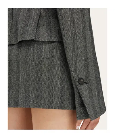 Ferragamo Herringbone-pattern Flap-pocket Blazer In Multi