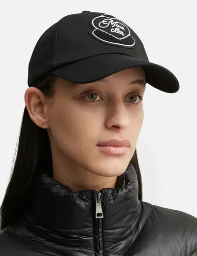Moncler Women Logo Baseball Cap In Black