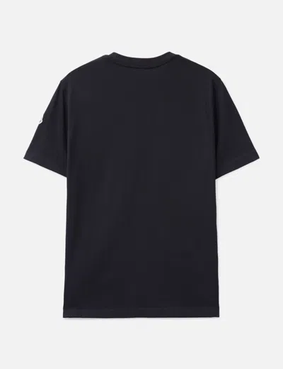 Moncler Blue T-shirt With Embroidered Tricolor Logo