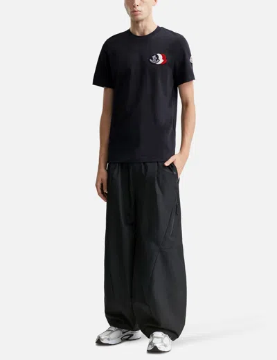 Moncler Blue T-shirt With Embroidered Tricolor Logo