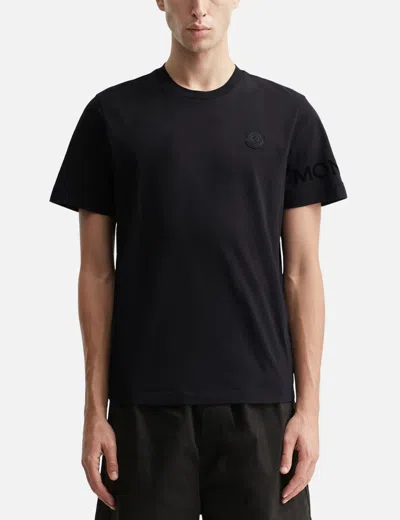 Moncler Soft Cotton Short Sleeve Crew Neck T-shirt In Black