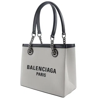 Pre-owned Balenciaga Light Gray Nylon Canvas Tote Bag ()