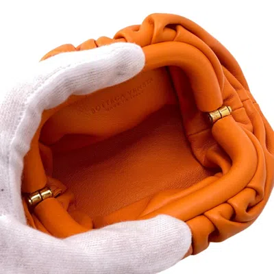 Pre-owned Bottega Veneta Orange Leather Coin Purse/coin Case ()