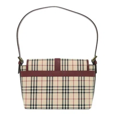 Pre-owned Burberry Beige Canvas Leather Handbag Shoulder Bag ()