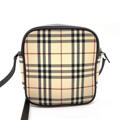 Pre-owned Burberry Brown Canvas Leather Pochette Shoulder Bag ()