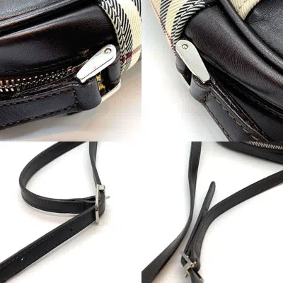 Pre-owned Burberry Brown Canvas Leather Pochette Shoulder Bag ()