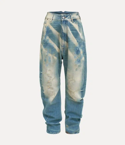 Vivienne Westwood Buckle Back Jeans Bleach Denim Blue Xl Unisex