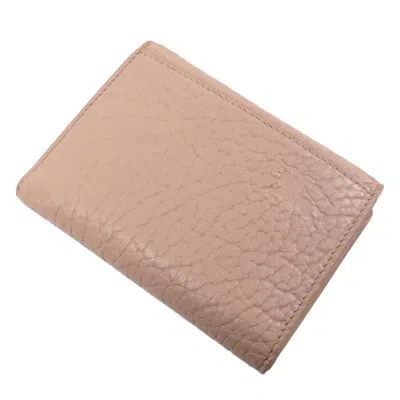 Pre-owned Burberry Pink Leather Wallet (tri-fold) ()