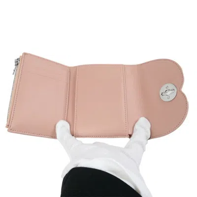 Pre-owned Burberry Pink Leather Wallet (tri-fold) ()