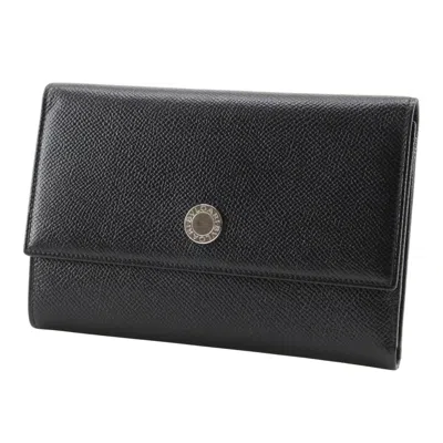 Pre-owned Bvlgari Black Leather Wallet (bi-fold) ()