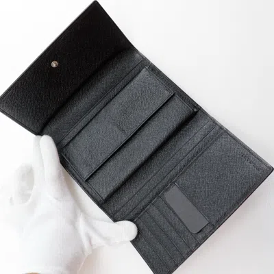 Pre-owned Bvlgari Black Leather Wallet (bi-fold) ()