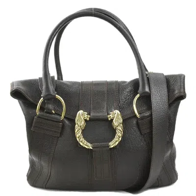 Pre-owned Bvlgari Brown Leather Handbag Shoulder Bag ()