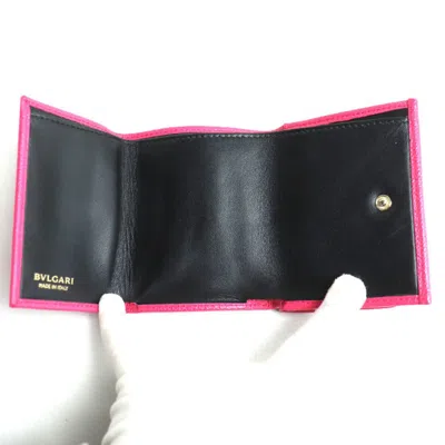 Pre-owned Bvlgari Pink Leather Wallet (tri-fold) ()