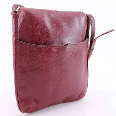 Pre-owned Cartier Bordeaux Leather Shoulder Bag ()