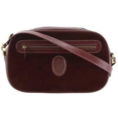 Pre-owned Cartier Bordeaux Suede Leather Shoulder Bag ()