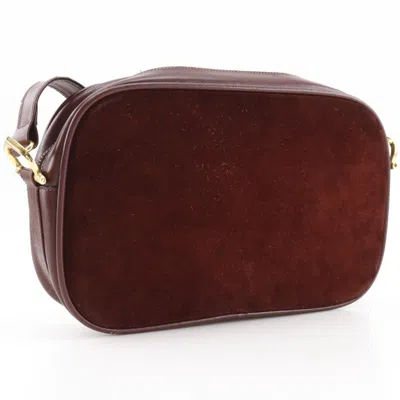 Pre-owned Cartier Bordeaux Suede Leather Shoulder Bag ()