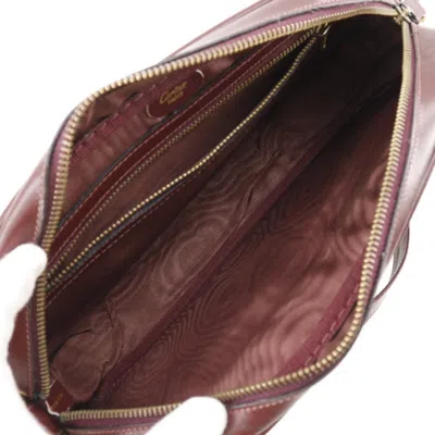 Pre-owned Cartier Bordeaux Suede Leather Shoulder Bag ()