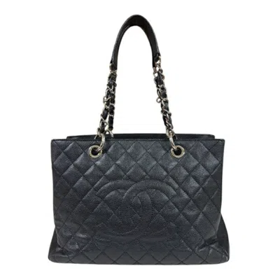 Pre-owned Chanel Black Caviar Leather Tote Bag ()