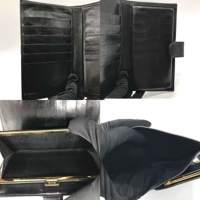 Pre-owned Chanel Black Caviar Leather Wallet (bi-fold) ()