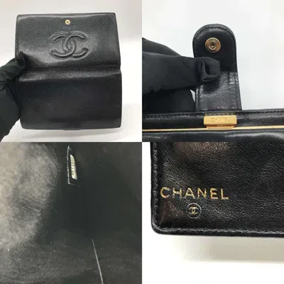 Pre-owned Chanel Black Caviar Leather Wallet (bi-fold) ()