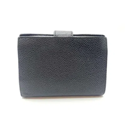 Pre-owned Chanel Black Grained Calfskin Wallet (bi-fold) ()
