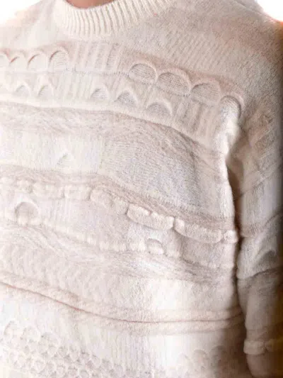 Laneus Textured Knitwear In Soft Creamy Hue In Neutral