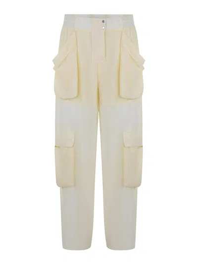 Pinko Straight Cargo Pants In Neutral