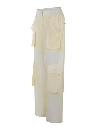 Pinko Straight Cargo Pants In Neutral