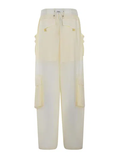 Pinko Straight Cargo Pants In Neutral