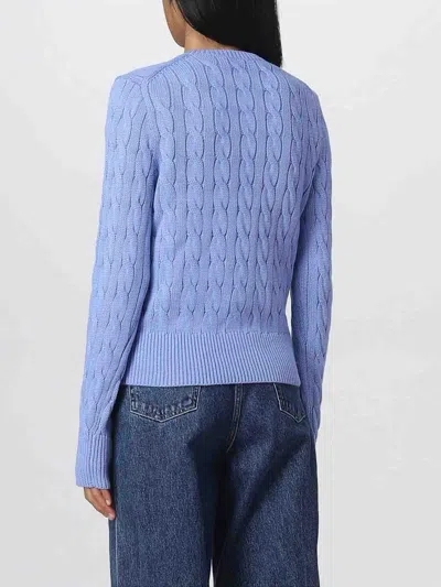 Polo Ralph Lauren Cable Knit Cotton Crew Neck Cardigan In New Litchfield Blue In Blue