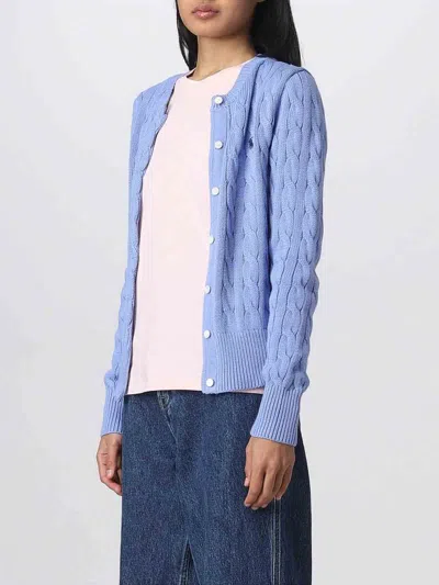 Polo Ralph Lauren Cable Knit Cotton Crew Neck Cardigan In New Litchfield Blue In Blue