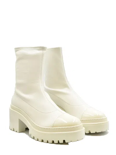 Giuseppe Zanotti Multicolor Leather Ankle Boots With Block Heel In Neutral
