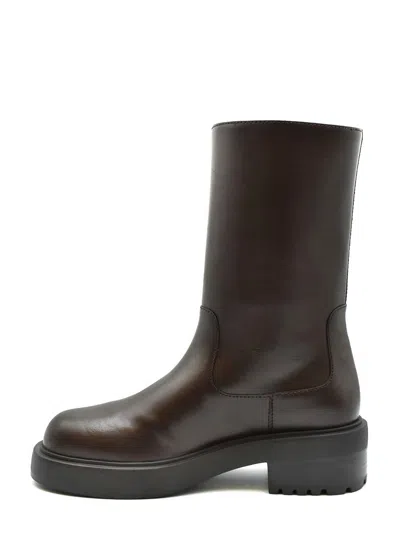 Giuseppe Zanotti Leather Ankle Boots In Brown