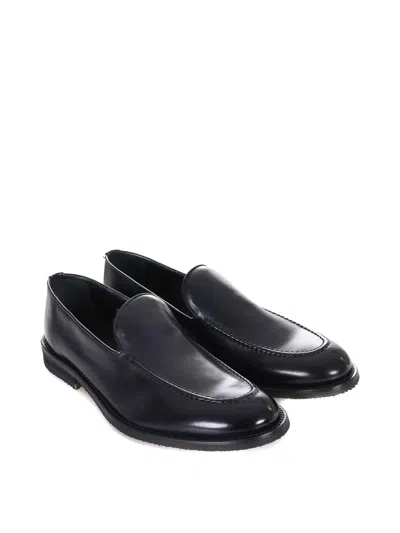 Jerold Wilton Brushed Leather Loafers In Blue