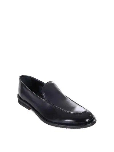 Jerold Wilton Brushed Leather Loafers In Blue