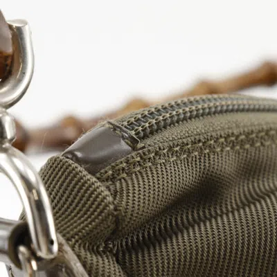 Pre-owned Gucci Khaki Nylon Canvas Shoulder Bag ()