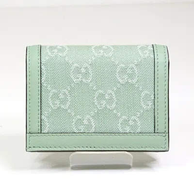 Pre-owned Gucci Pale Green Denim Leather Wallet (bi-fold) ()