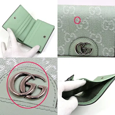 Pre-owned Gucci Pale Green Denim Leather Wallet (bi-fold) ()