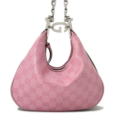 Pre-owned Gucci Pink Pvc Canvas Shoulder Bag ()