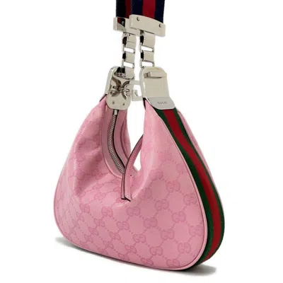 Pre-owned Gucci Pink Pvc Canvas Shoulder Bag ()