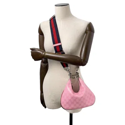 Pre-owned Gucci Pink Pvc Canvas Shoulder Bag ()